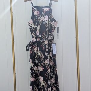 RACHEL Rachel Roy Black Floral Midi Dress